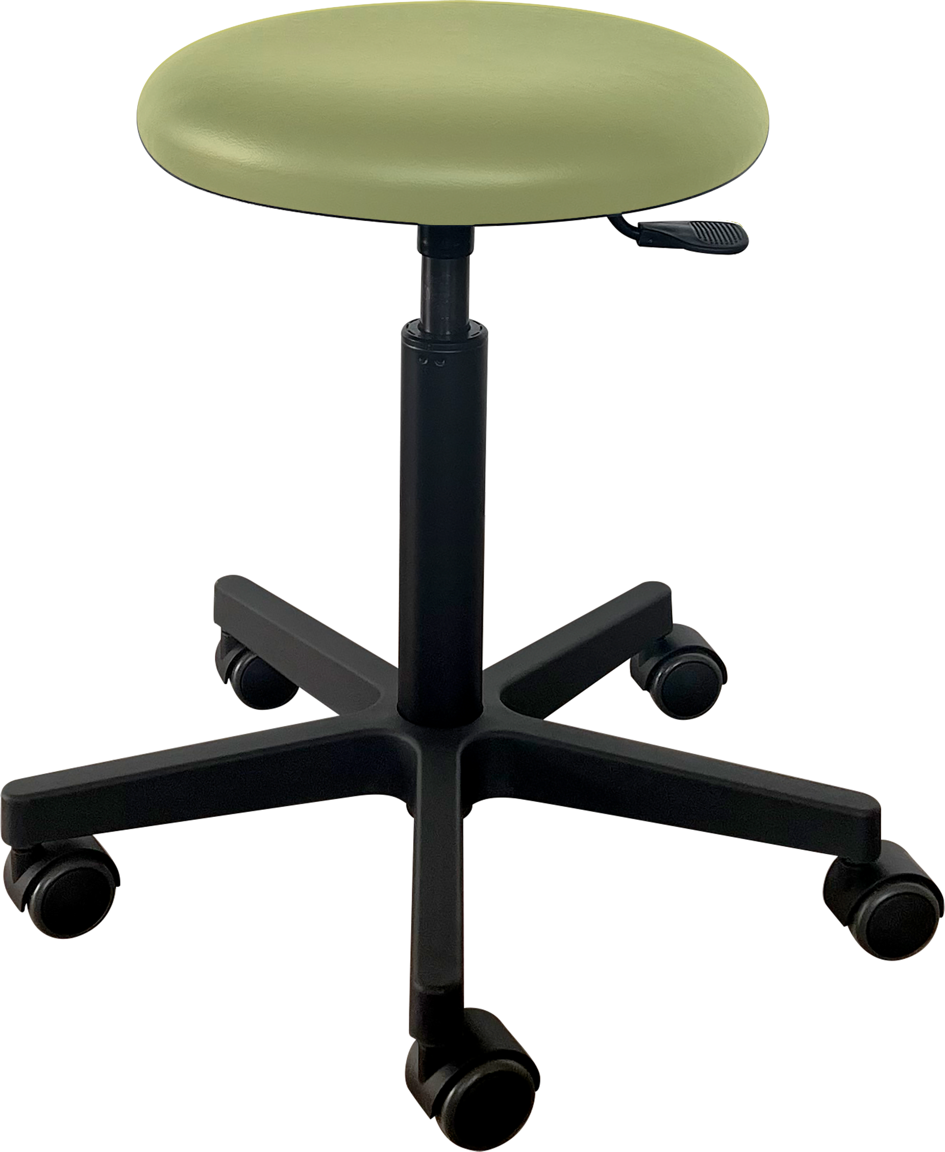 Tabouret Saar - plastique noir - 5 roues - 49-69 cm - revêtement Fresh - Pomelo - 1 pc