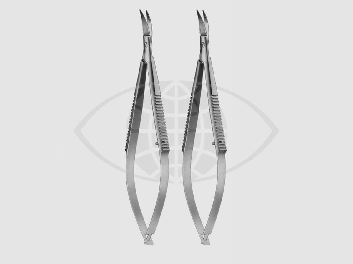 Castroviejo Hoornvliesschaar - Gebogen - Stomp - 10 cm - 14 mm - 1 st