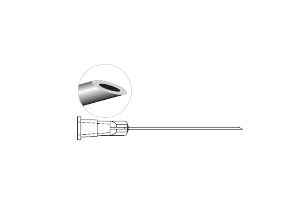 Aiguille d’anesthésie rétrobulbaire – 23G x 1-1/2" – 1 x 10 pcs