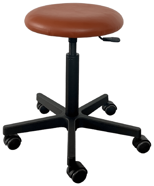 Tabouret Saar - plastique noir - 5 roues - 49-69 cm - revêtement Fresh - sienna - 1 pc