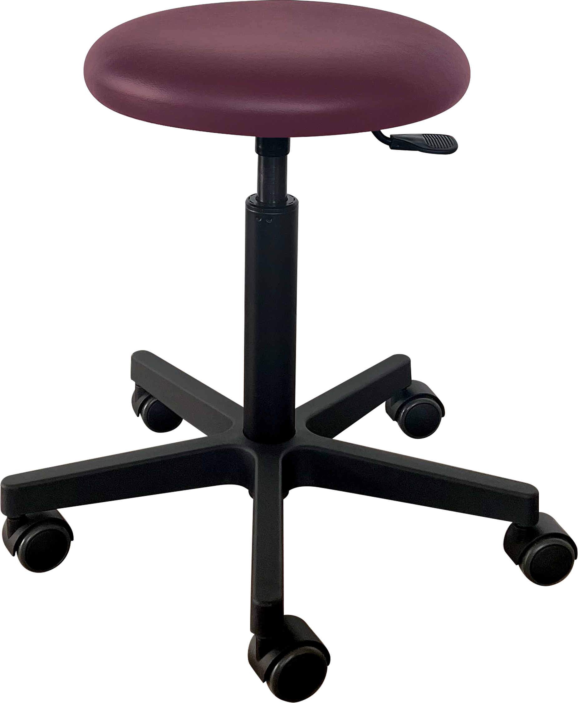Tabouret Saar - zwarte kunststof - 5 wielen - 49-69 cm - Fresh bekleding - Bark - 1 st