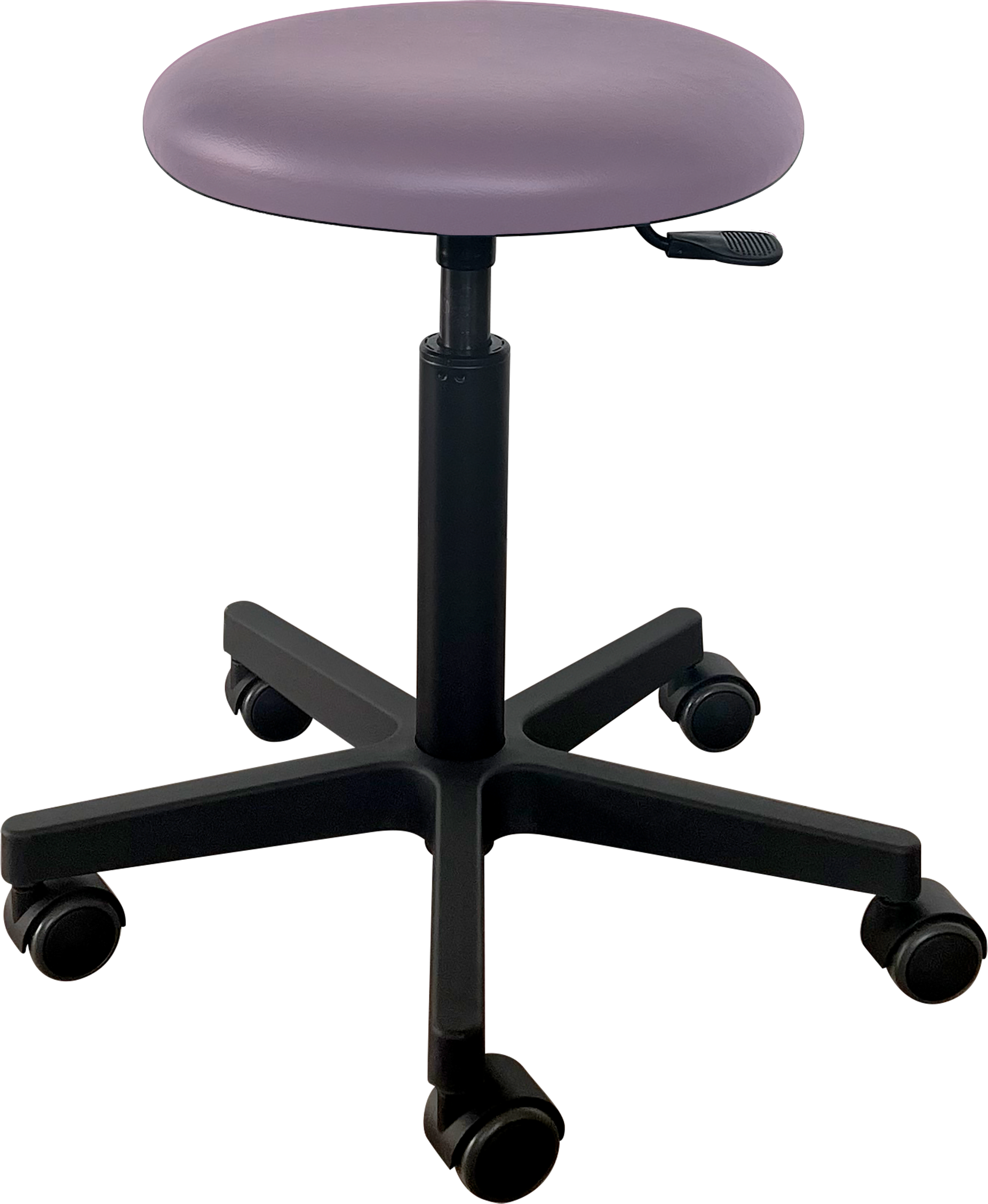 Tabouret Saar - plastique noir - 5 roues - 49-69 cm - revêtement Fresh - Pimpelle - 1 pc