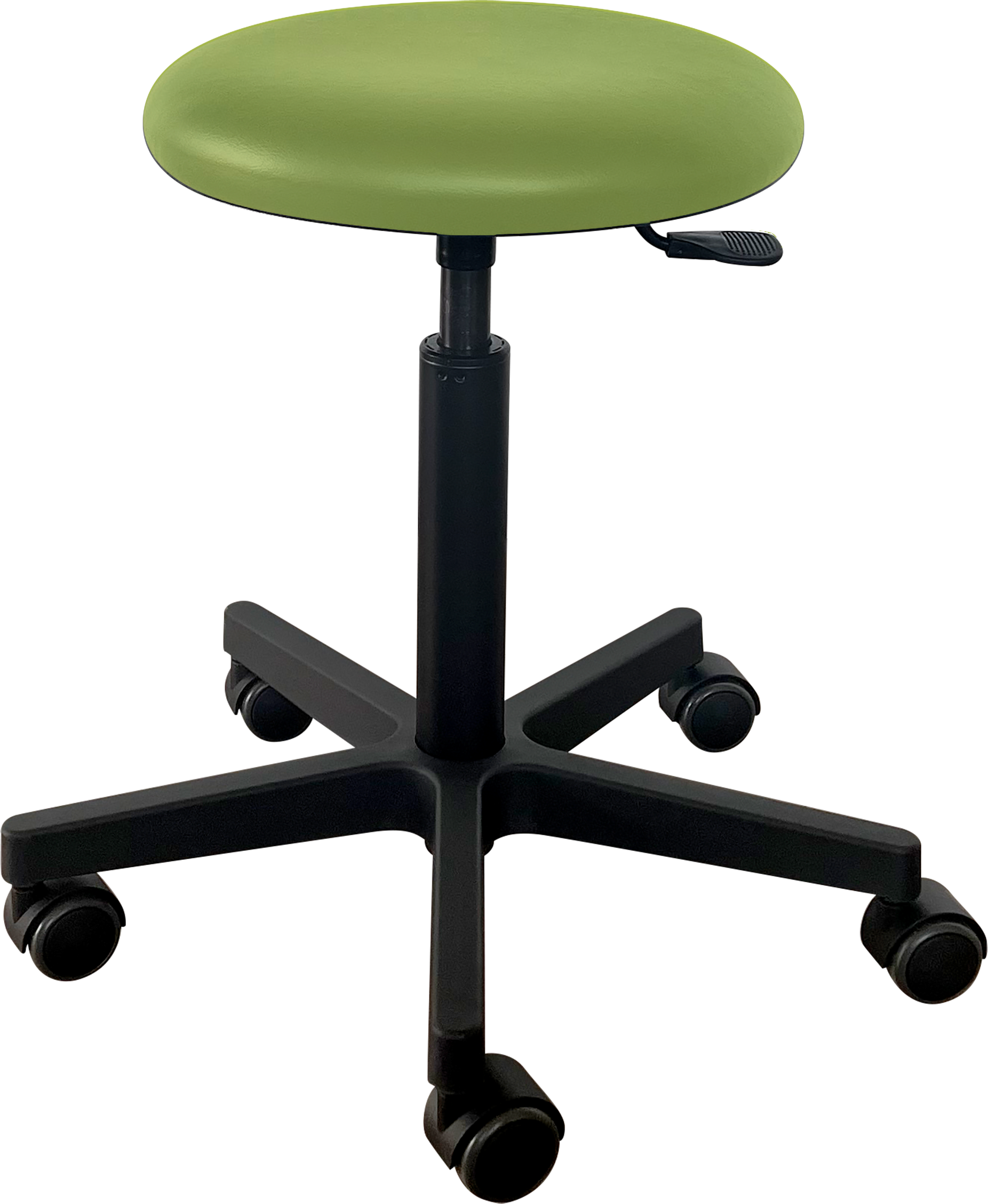 Tabouret Saar - zwarte kunststof - 5 wielen - 49-69 cm - Fresh bekleding - Zest - 1 st