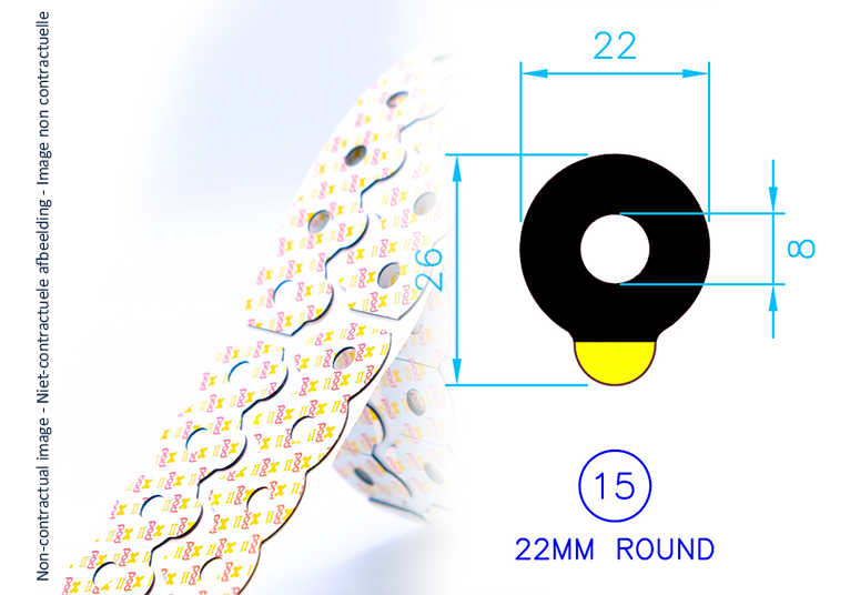 Lens blocking Xpad II - Shape nr. 15 22MM Round - Rol 1000 st