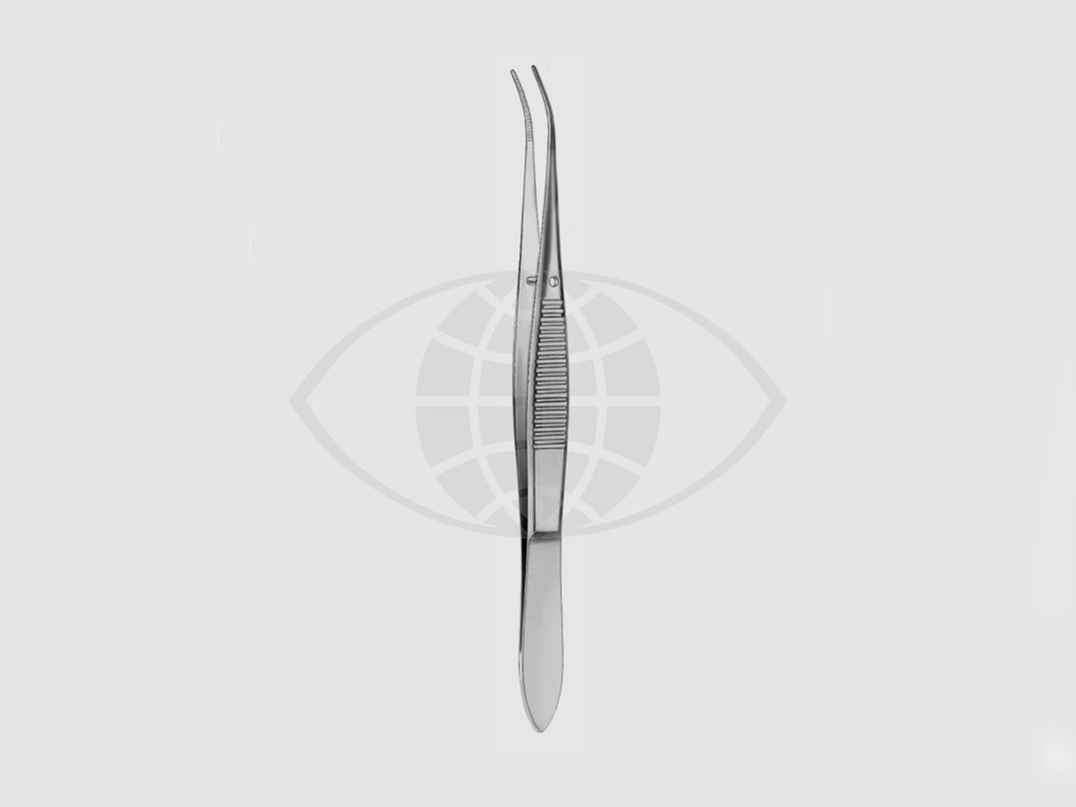 Iris Pincet – Half-gebogen – Getand – 0,7 mm – 10 cm – 1 st