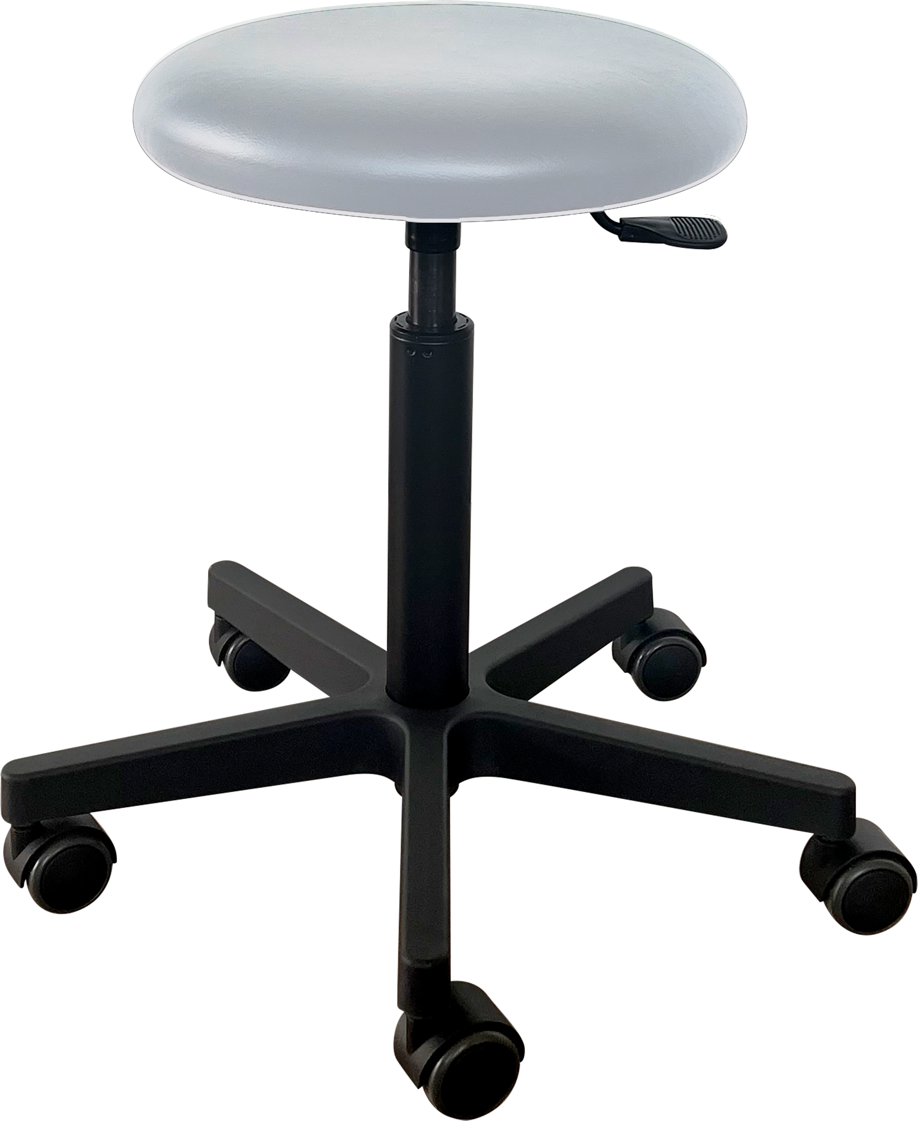 Tabouret Saar - plastique noir - 5 roues - 49-69 cm - revêtement Fresh - Crystal - 1 pc