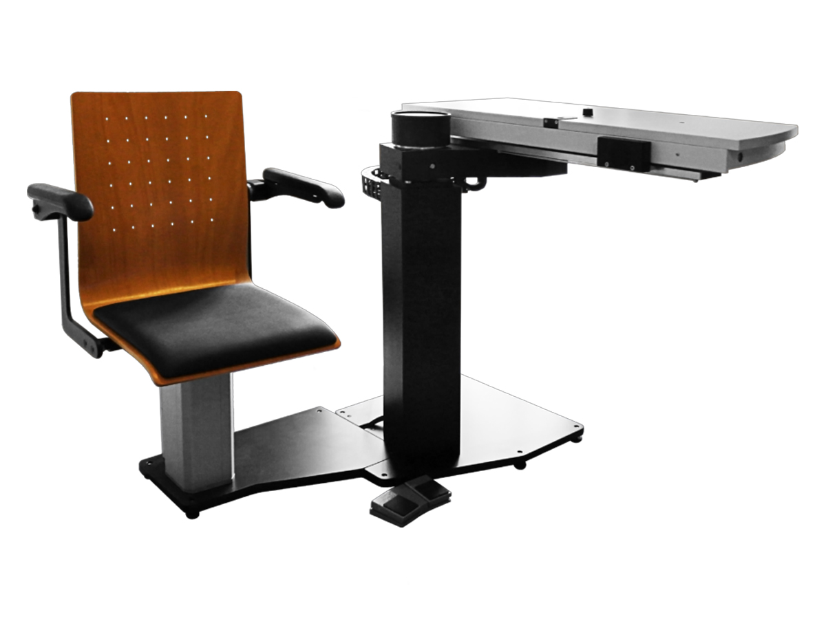 Solo® Table pivotante pour 2 instruments - Avec colonne de montage et chaîne de câbles