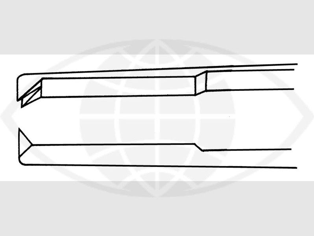 Kelman-McPherson Hechtpincet - 1 x 2 tanden - 0,12 mm - Hoekig - Met bindplatform van 7 mm - 1 st