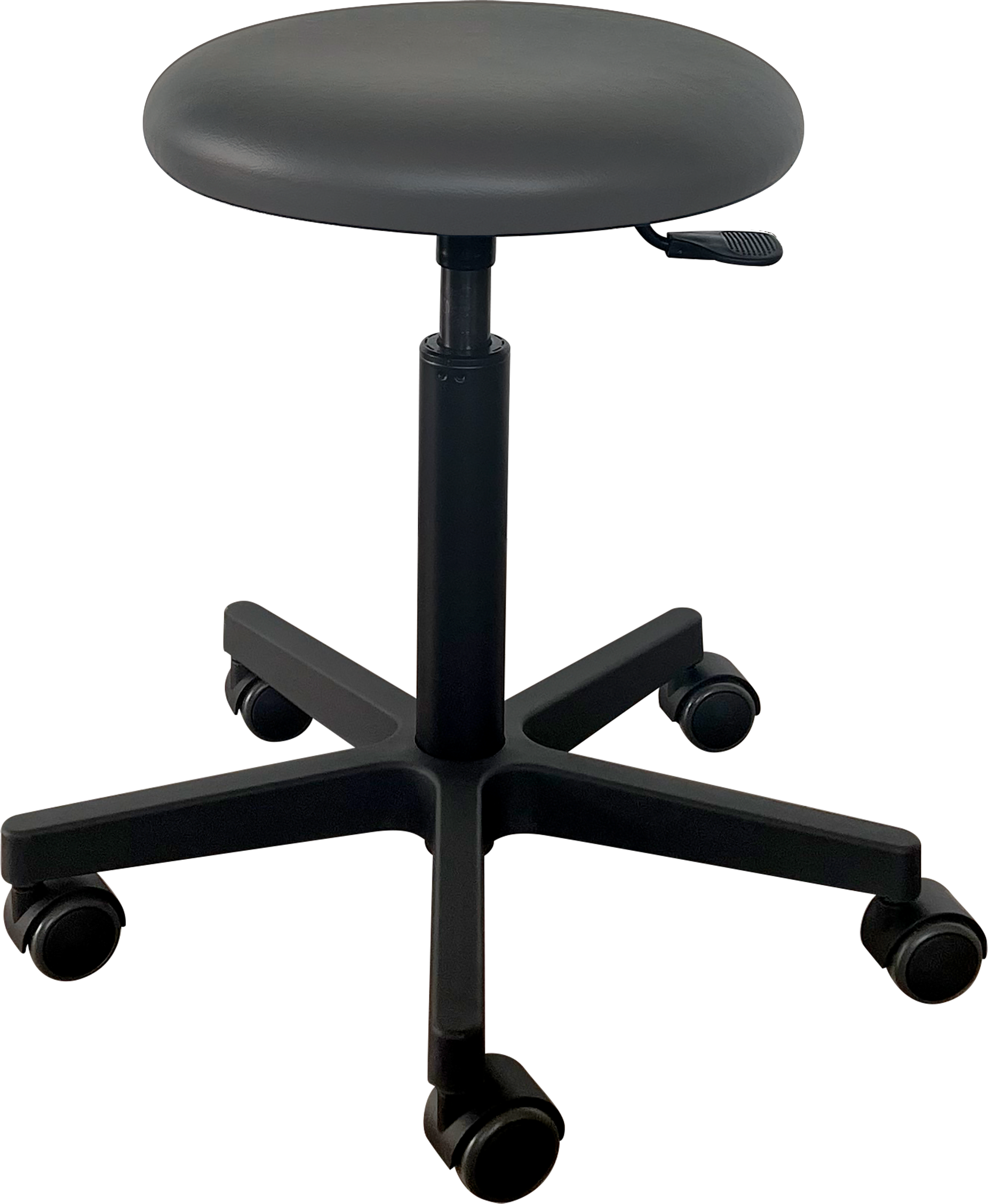Tabouret Saar - plastique noir - 5 roues - 49-69 cm - revêtement Fresh - Taupe - 1 pc