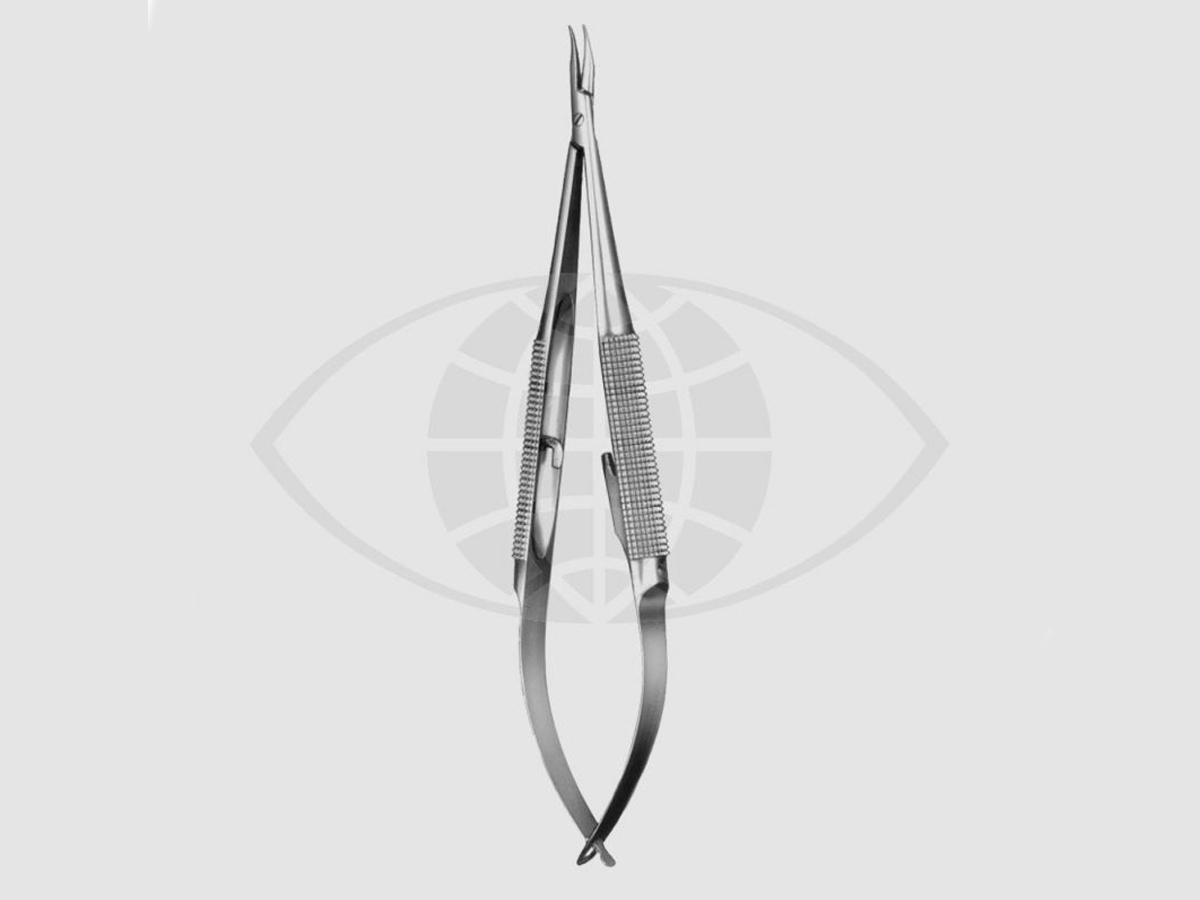 Barraquer Micro-porte-aiguille - Courbe - Avec ressort - 12,5 cm - 1 pc
