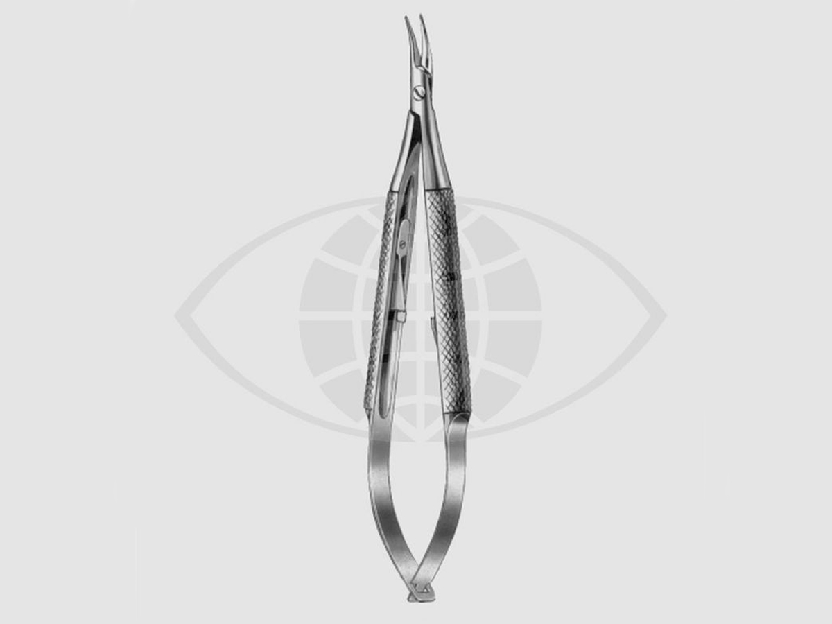 Barraquer-Troutman Micro-naaldhouder - Gebogen - Met slot - 9 cm - 1 st