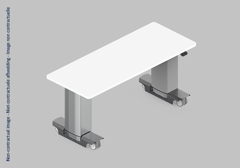 MT-30 - Instrumententafel 1500 x 500 mm - met elektrische hoogteverstelling en zwenkwielen.