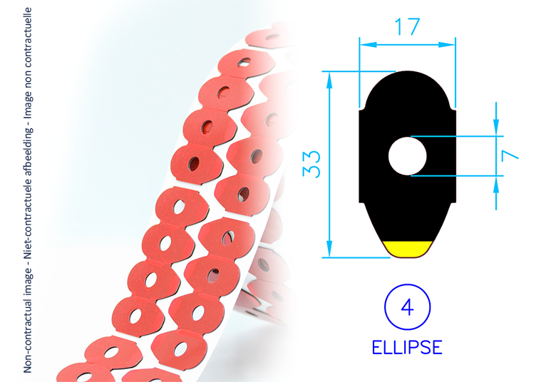Lens blocking Red Five II - Shape nr. 4 Ellipse - Rol 1000 st
