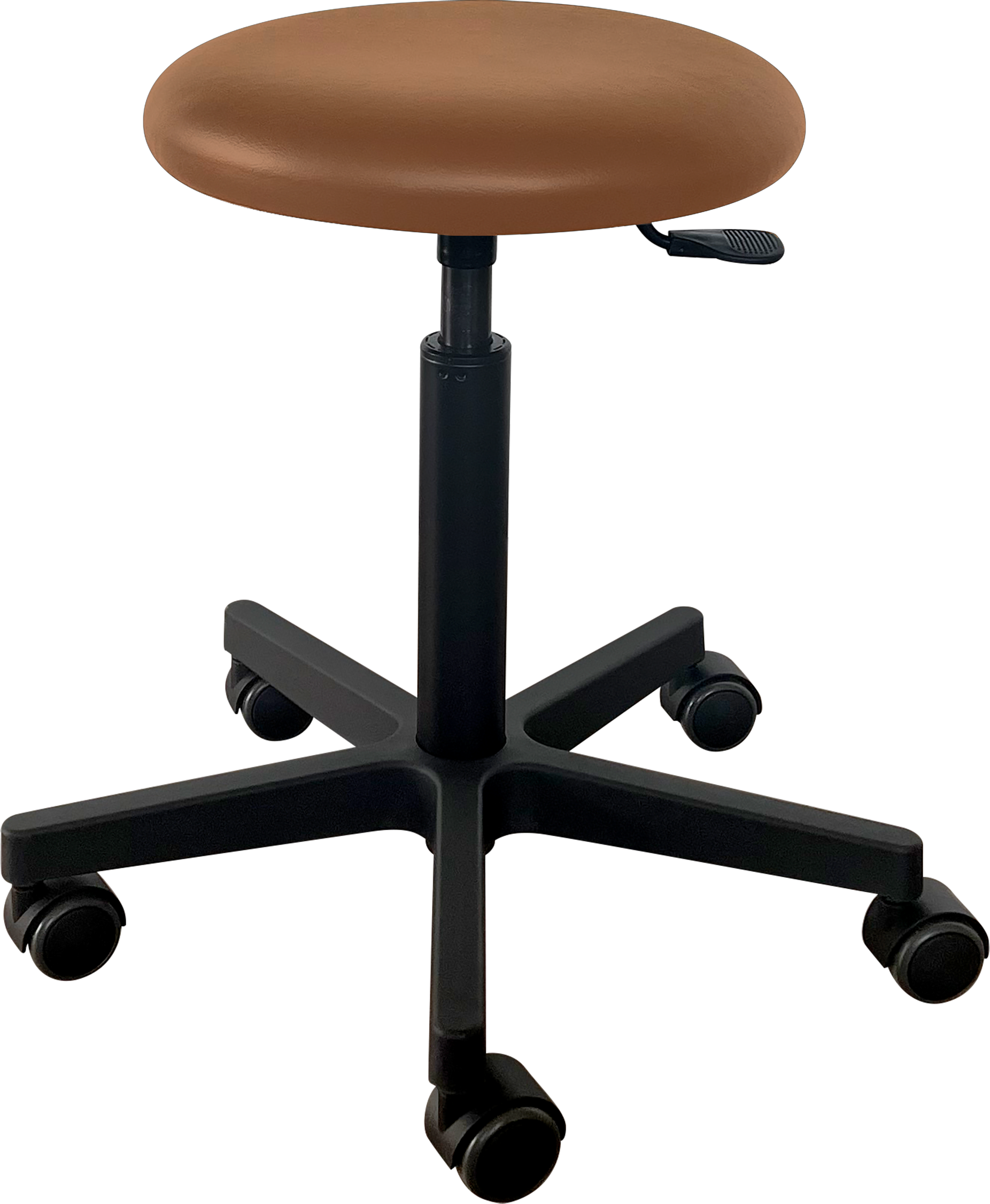 Tabouret Saar - plastique noir - 5 roues - 49-69 cm - revêtement Fresh - Copper - 1 pc