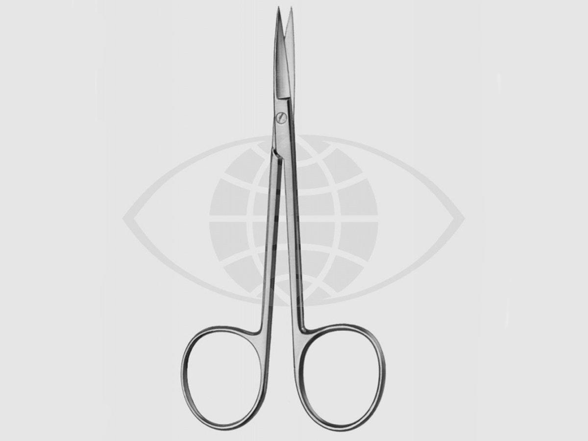 Ciseaux pour iridectomie - Courbes - Mousses - 10,5 cm - 1 pc