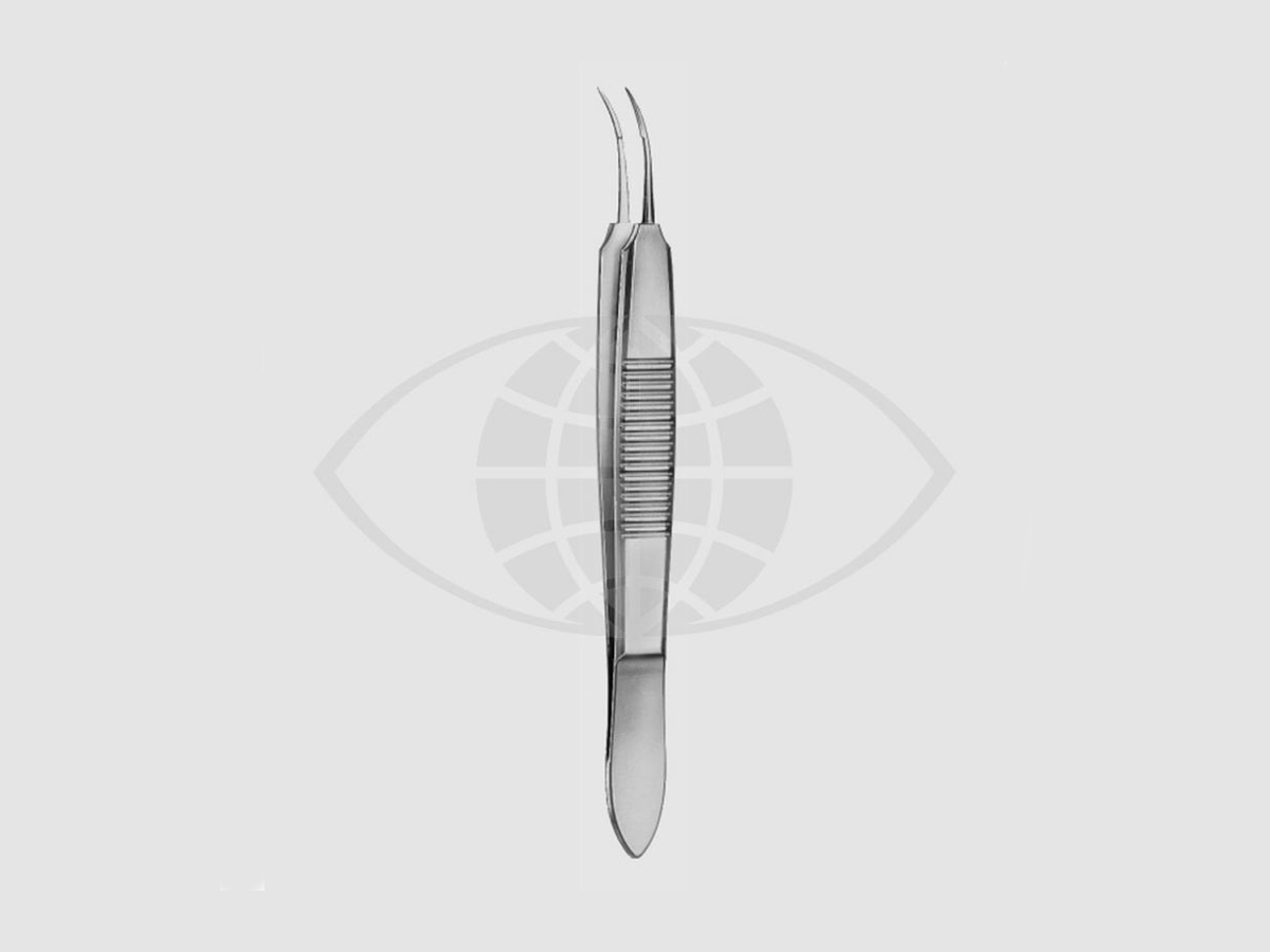 Castroviejo Hechtpincet - Gebogen - 0,5 mm - 10 cm - Met bindplatform van 7 mm - 1 st