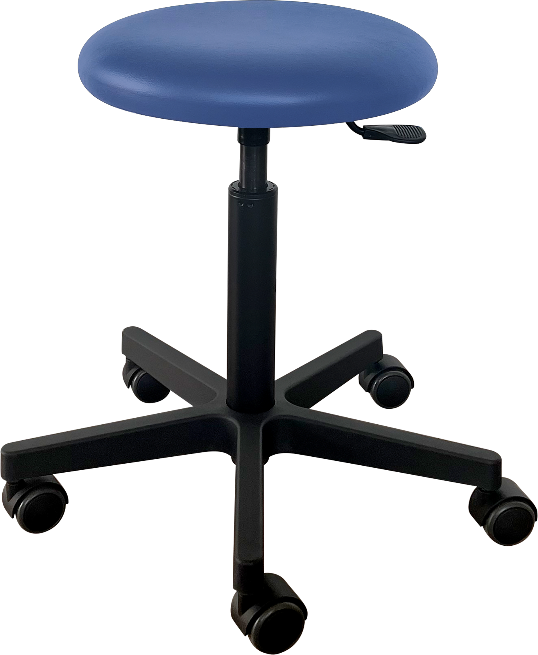 Tabouret Saar - plastique noir - 5 roues - 49-69 cm - revêtement Fresh - Aqua - 1 pc
