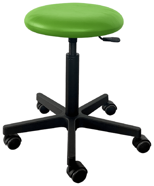 Tabouret Saar - zwarte kunststof - 5 wielen - 49-69 cm - Fresh bekleding - grass - 1 st