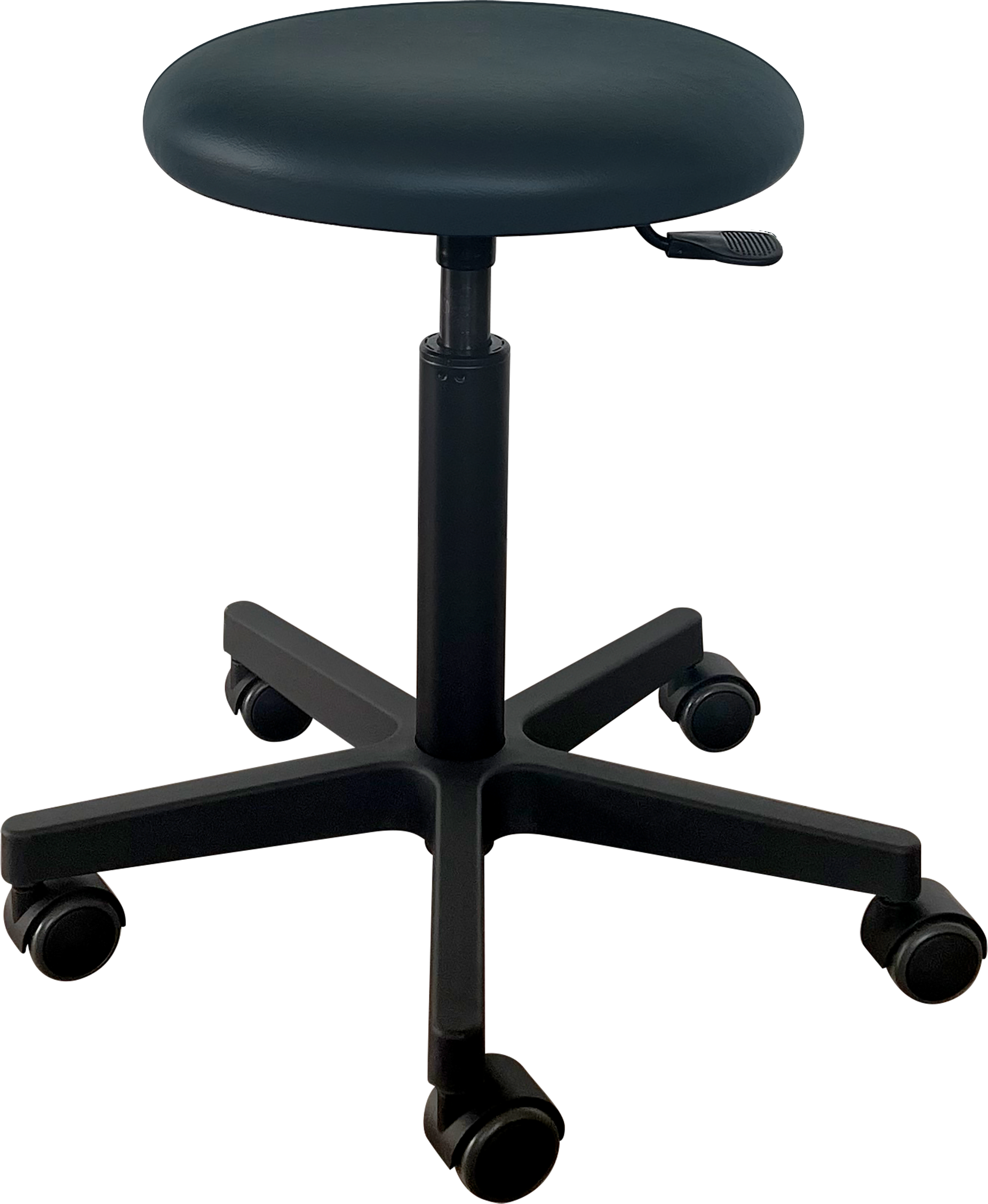 Tabouret Saar - zwarte kunststof - 5 wielen - 49 - 69 cm - Fresh bekleding