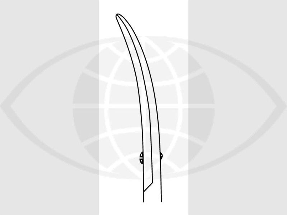 Ciseaux pour iridectomie - Courbes - Mousses - 10,5 cm - 1 pc