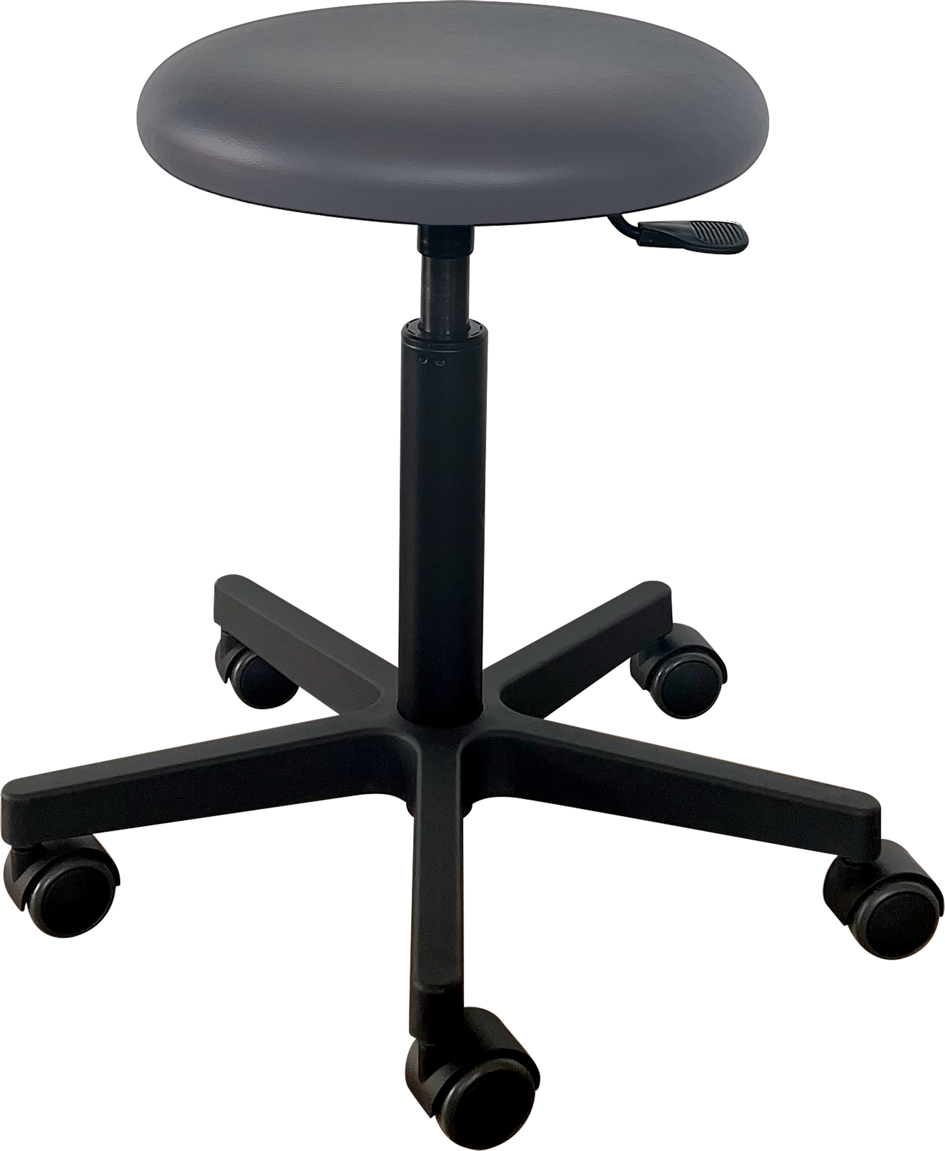 Tabouret Saar - plastique noir - 5 roues - 49-69 cm - revêtement Fresh - Titanium - 1 pc