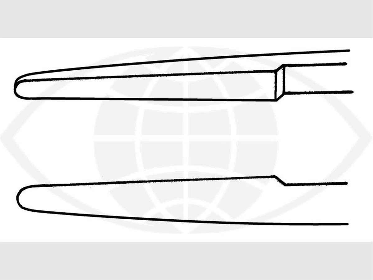 Castroviejo Hechtpincet - Recht - 0,5 mm - 10 cm - Met bindplatform van 7 mm - 1 st