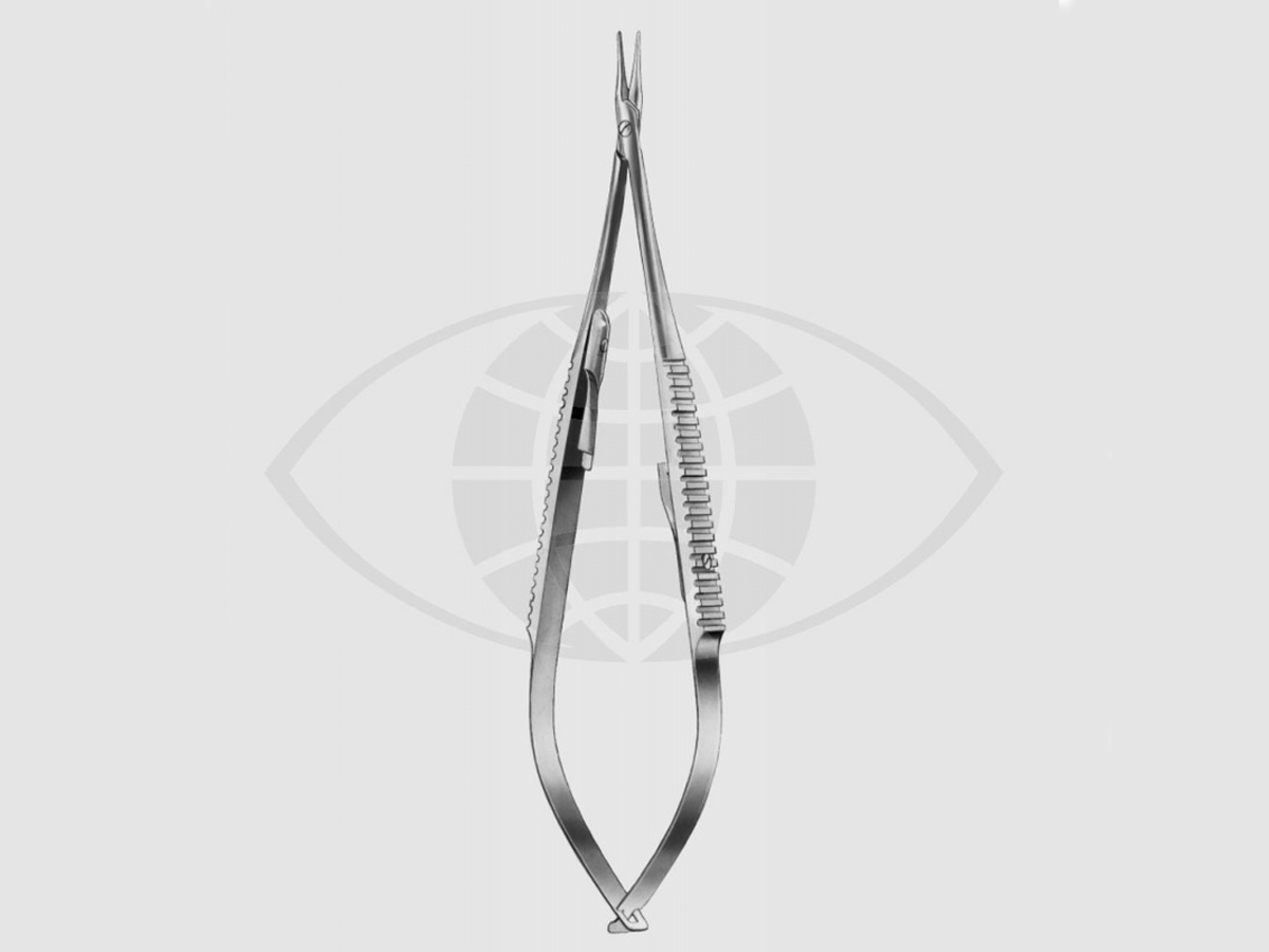Castroviejo Micro-porte-aiguille - Droits - Avec ressort - 14 cm - 1 pc