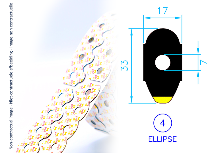 Lens blocking Xpad II - Shape nr.4 Ellipse - Rol 1000 st