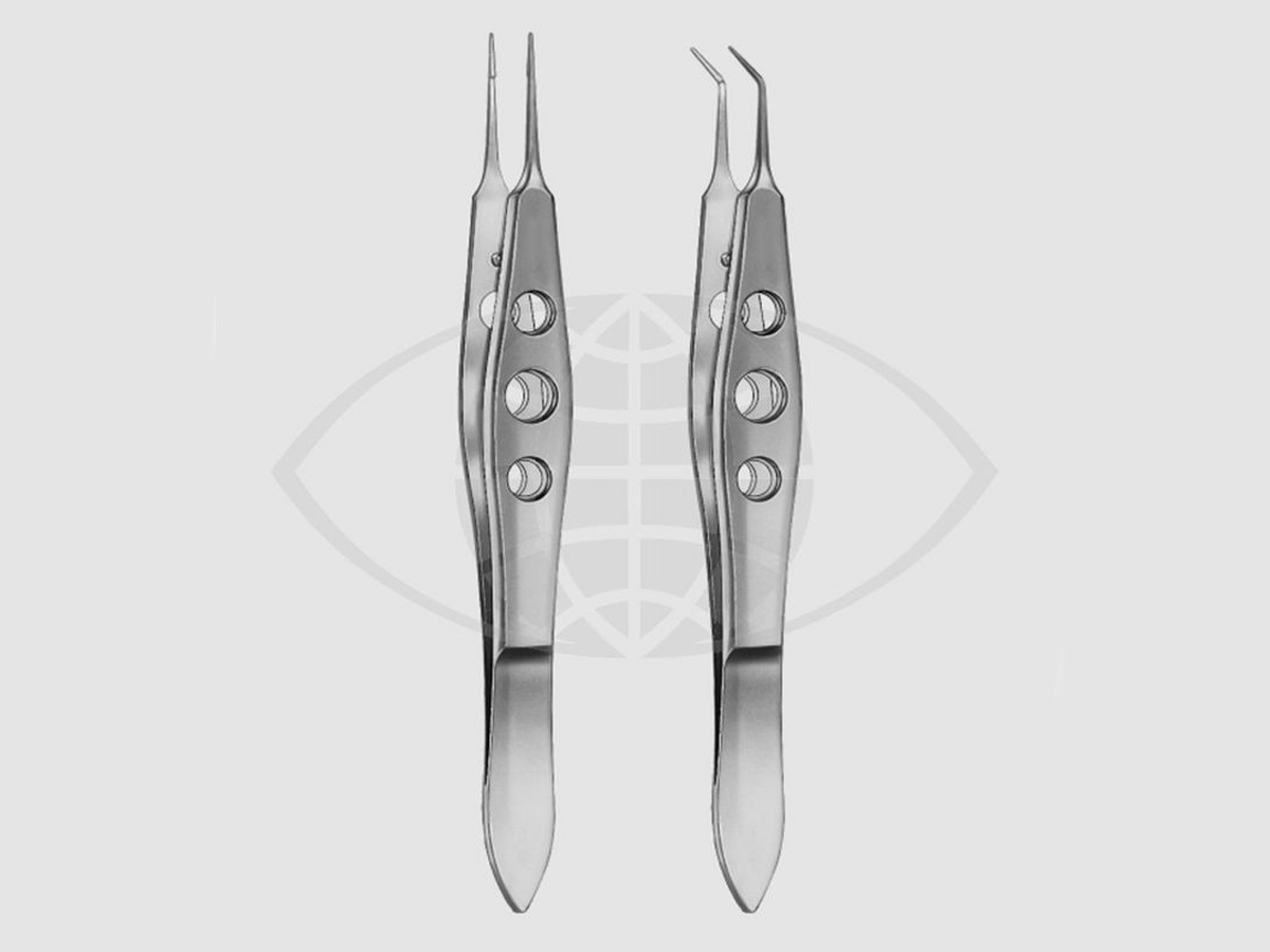 McPherson Micropincet - Hoekig - 10,5 cm - Met bindplatform van 5 mm - 1 st