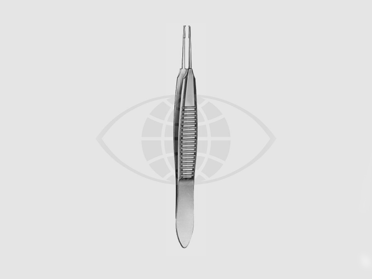 Micro-Iris Pincet – Bonn-model – Recht – Met knoopplatform – 1 x 2 tandjes – 0,12 mm - 7 cm – 1 st
