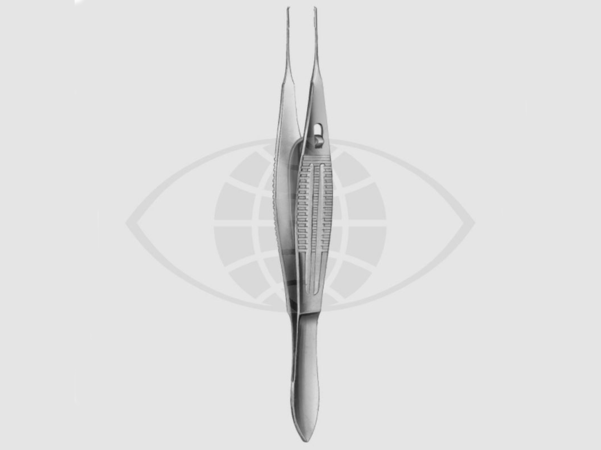 Stern-Catroviejo Pince à suture - à 1 x 2 griffes - 0,5 mm - Avec manche nouvelle - Avec ressort - 10,5 cm - 1 pc