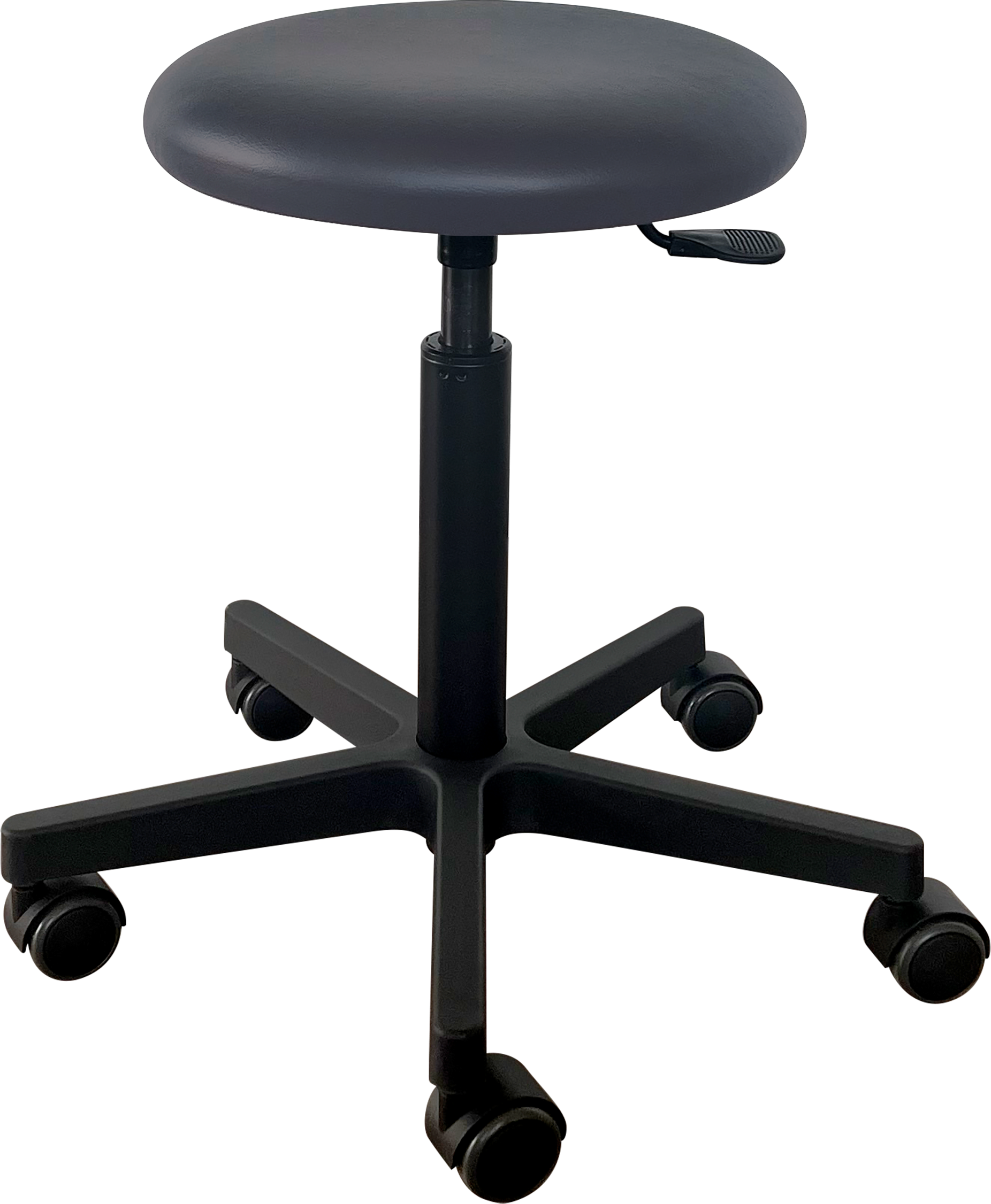 Tabouret Saar - plastique noir - 5 roues - 49-69 cm - revêtement Fresh - Coriander - 1 pc