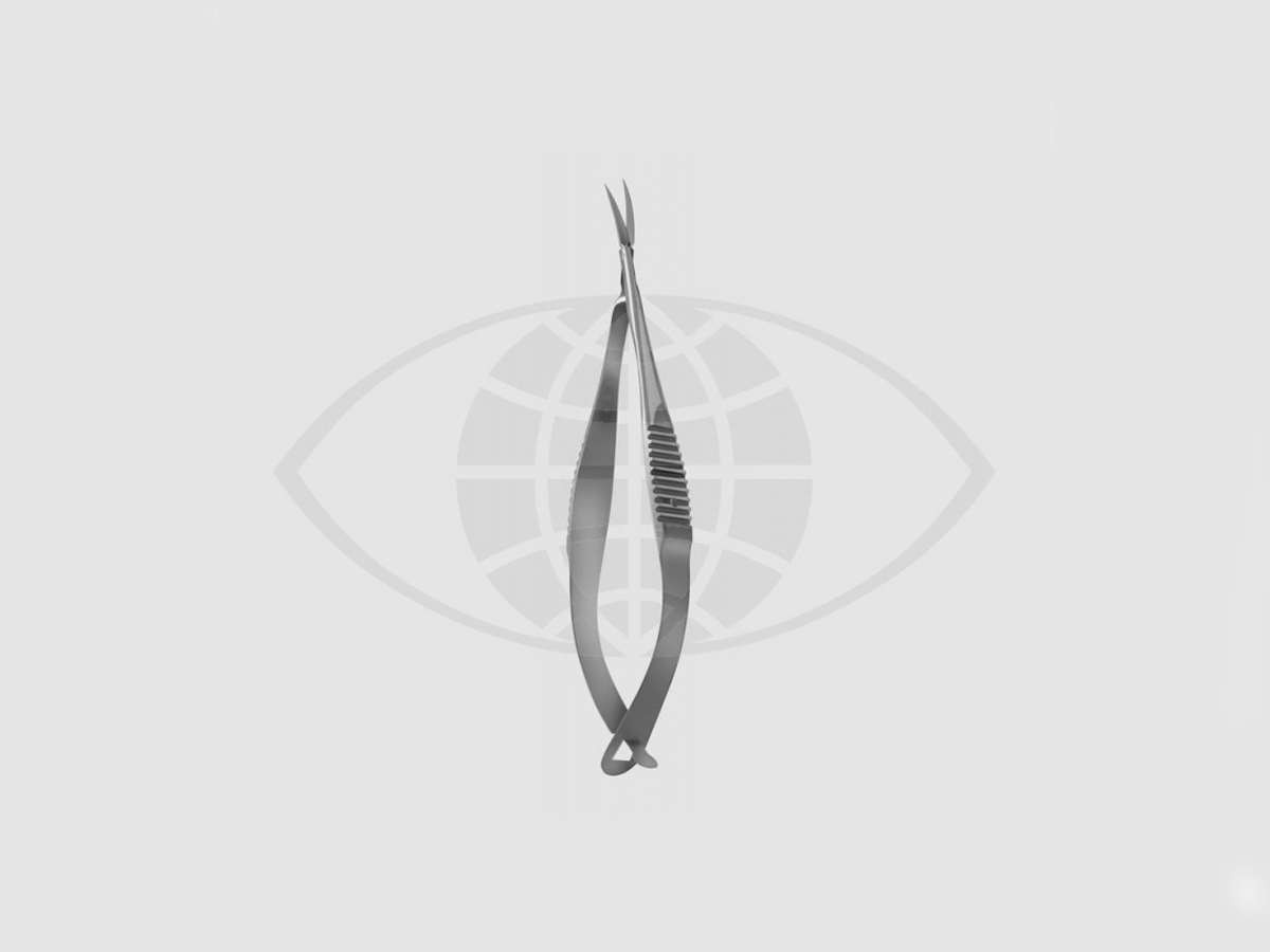 Vannas Micro-schaar – Secundaire cataract – Model Tübingen – Gebogen – Zeer fijn – 11 mm – 8,5 cm – 1 st