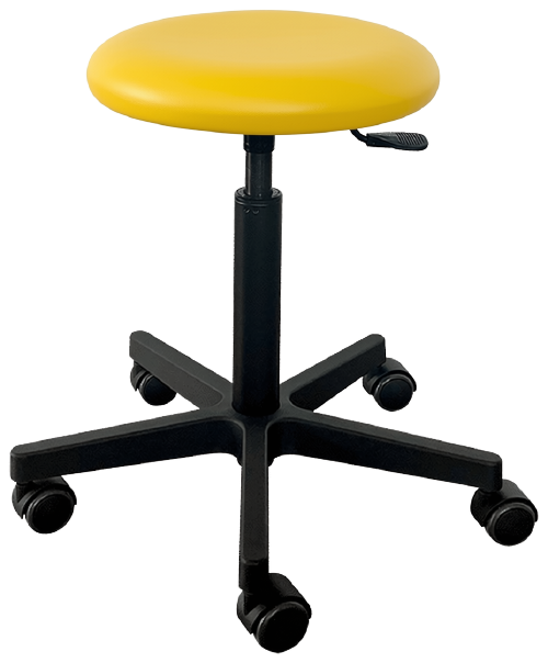 Tabouret Saar - plastique noir - 5 roues - 49-69 cm - revêtement Fresh - sunrise - 1 pc