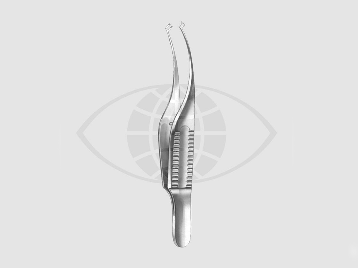 Polack Pince de suture cornéenne - En forme de U - 1 x 2 dents - 7,5 cm - 0,12 cm - 1 pc
