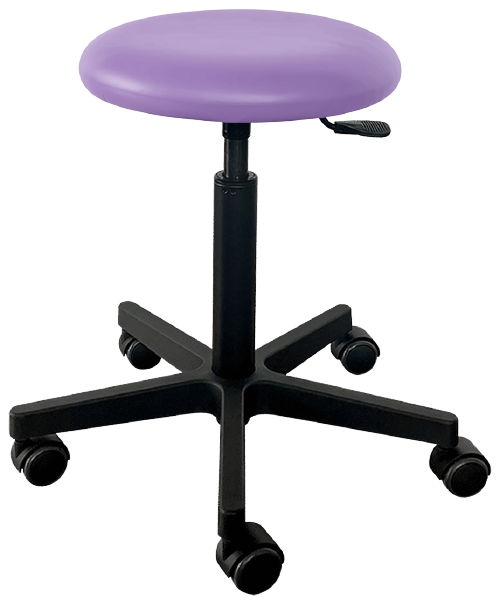 Tabouret Saar - plastique noir - 5 roues - 49-69 cm - revêtement Fresh - lavende - 1 pc