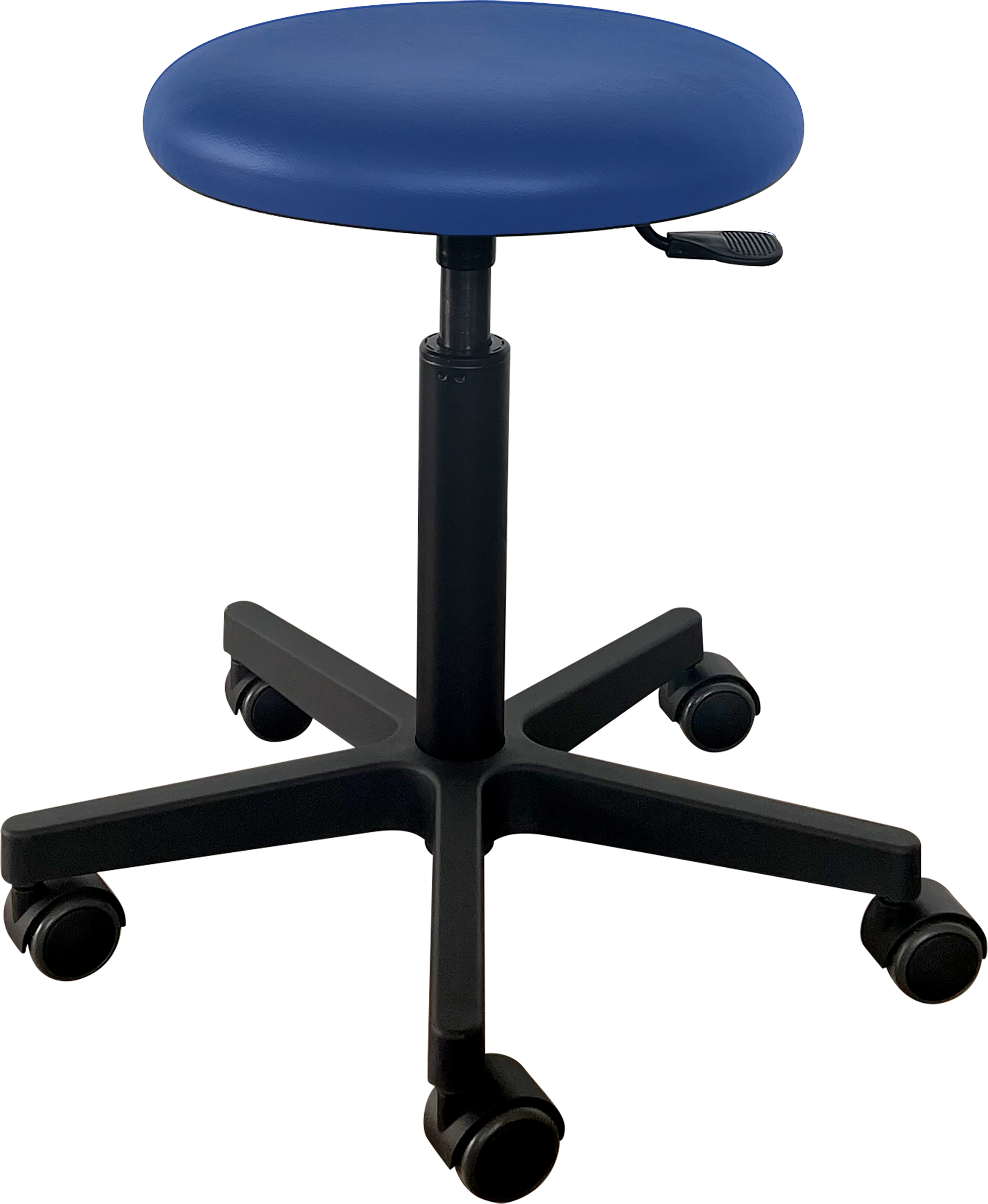 Tabouret Saar - plastique noir - 5 roues - 49-69 cm - revêtement Fresh - Ocean - 1 pc