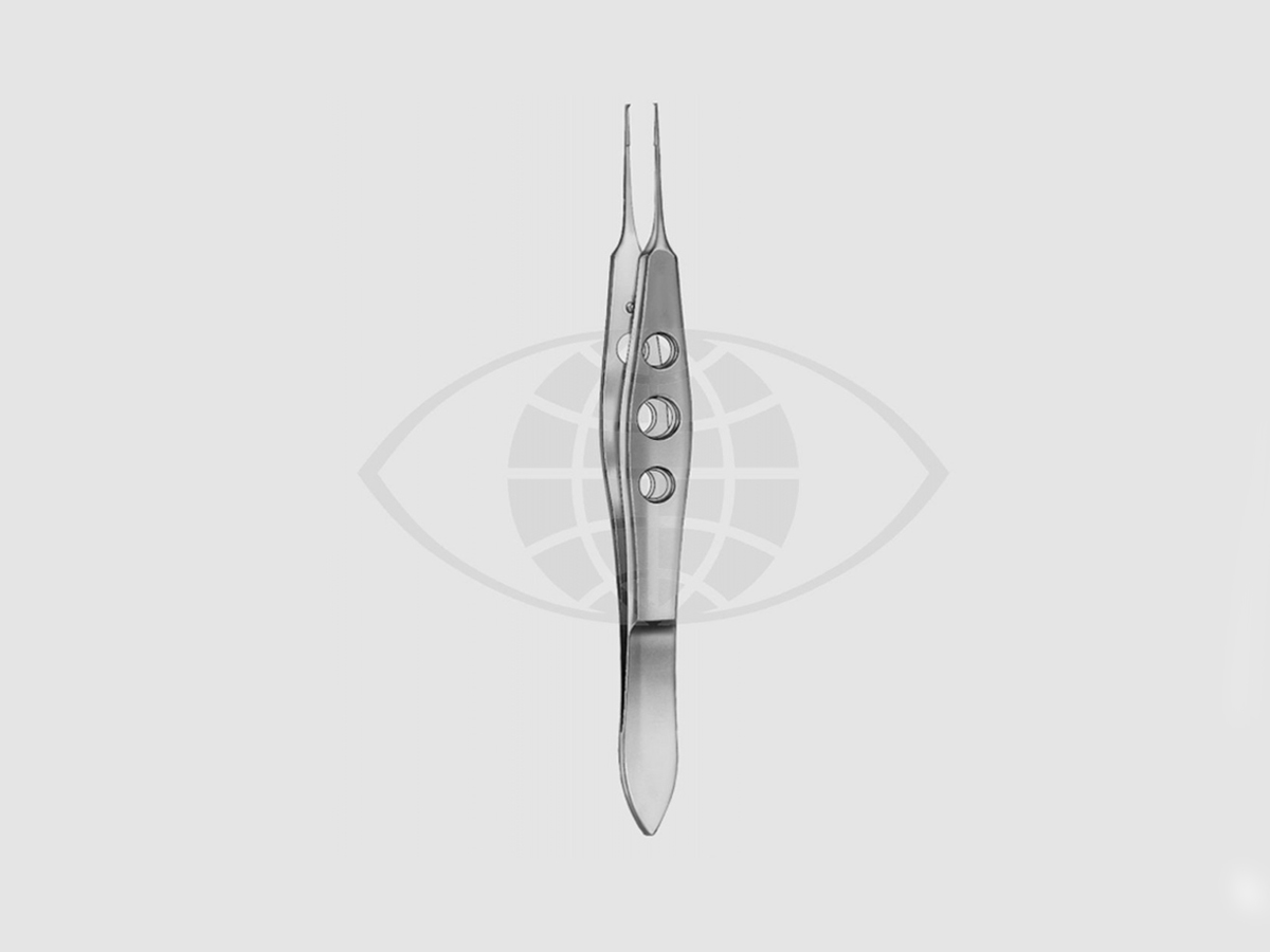 McPherson Hoornvlies pincet - Recht - Met knoopplatform - 1 x 2 tandjes - 0,3 mm - 10,5 cm - 1 st