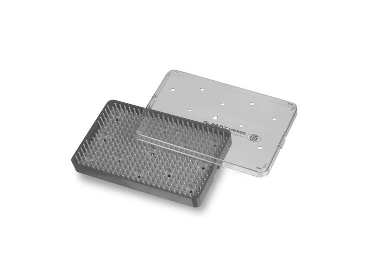 Boîte de stérilisation - Plastique - Avec tapis en silicone - 1 pc
