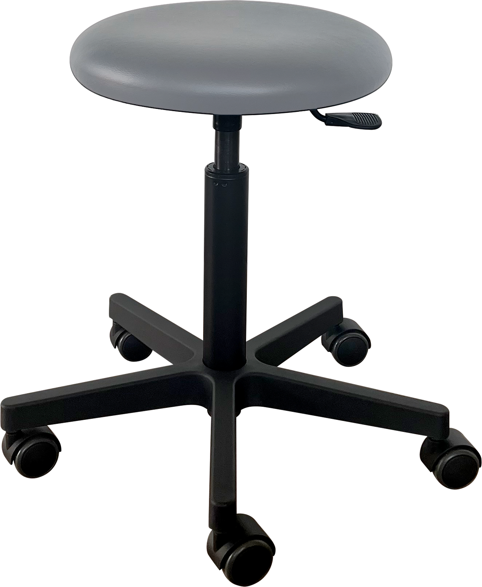 Tabouret Saar - zwarte kunststof - 5 wielen - 49-69 cm - Fresh bekleding - Atomium - 1 st